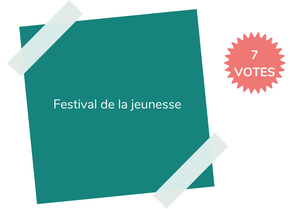 Idée 12

Festival de la jeunesse

7 votes