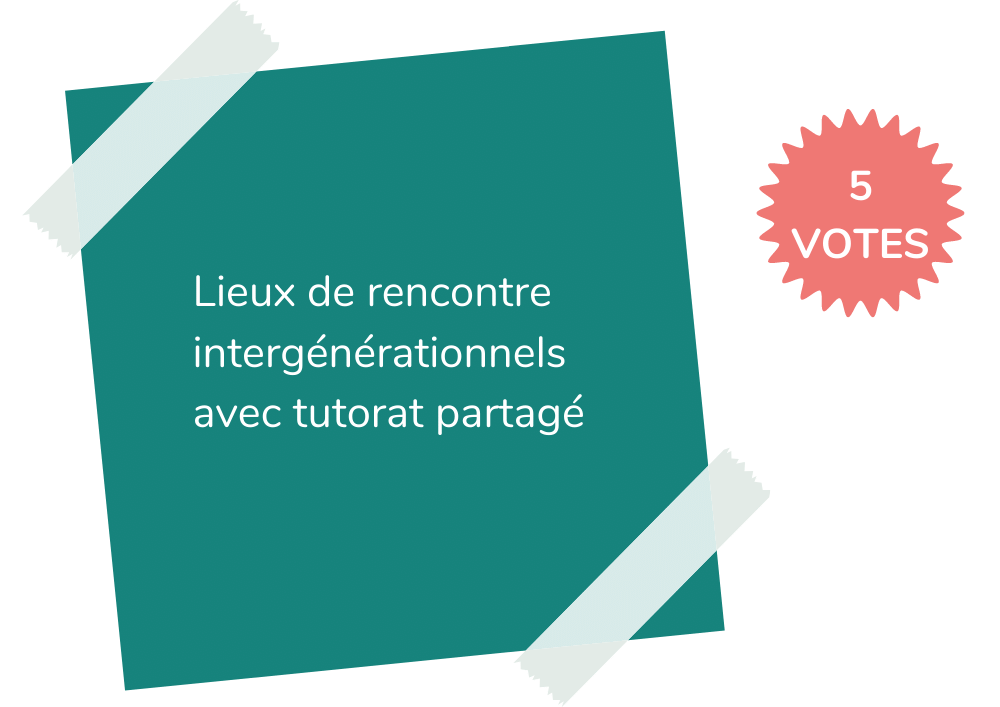 Idée 13

Lieux de rencontre intergénérationnels avec tutorat partagé

5 votes 